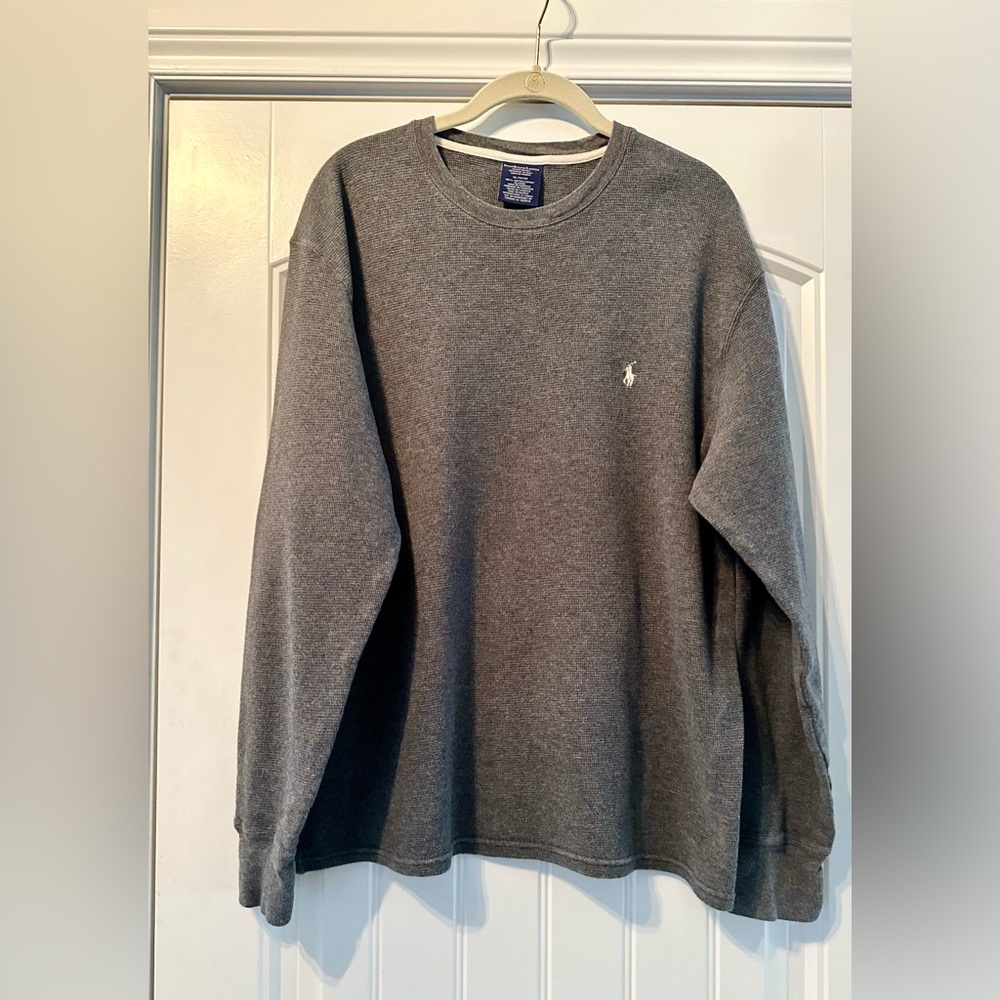 Polo by Ralph Lauren Gray Men's Waffle Knit Shirt